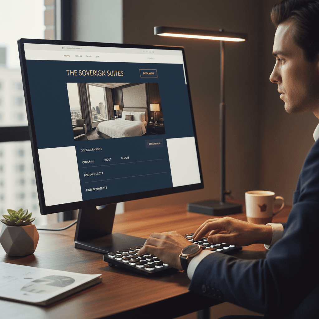 Sitio web de hotel con diseño de lujo y optimización móvil