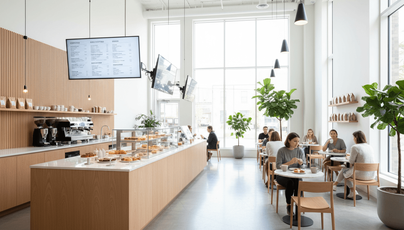Menú de café contemporáneo con diseño minimalista